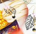 Leaf Shaped Bowknot Embellished Earrings