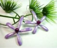 Unique Flower Design Earrings Purple
