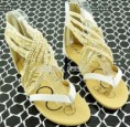 Beaded flat ladies sandal